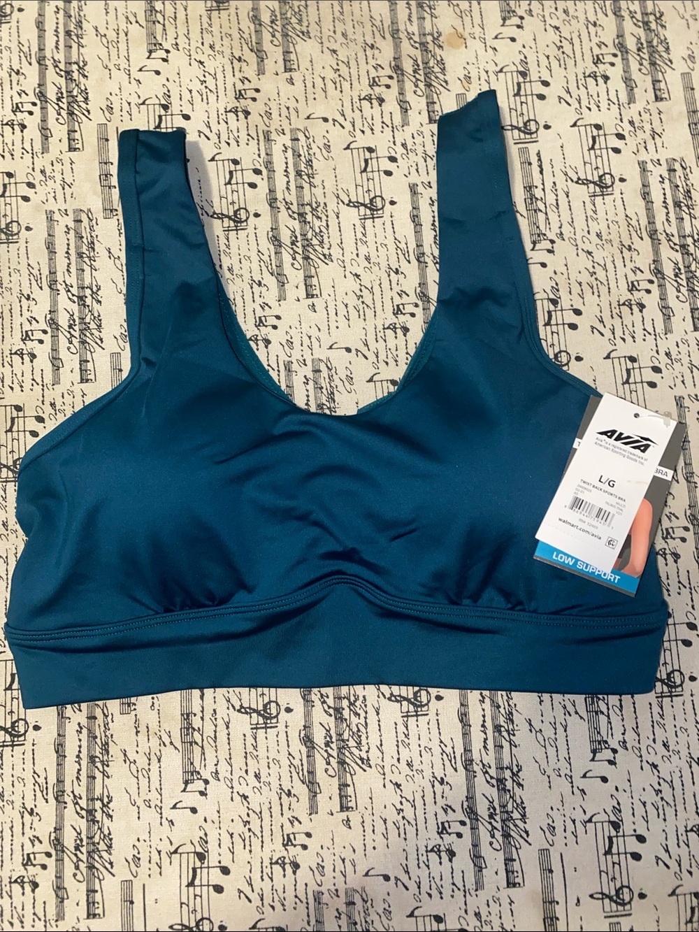 Avia Teal Blue Low-Support Sports Bra
